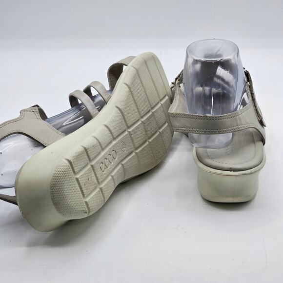 ECCO Felicia Ankle Strappy Sandal Gravel Leather Size 42 (11-11.5M US) - Picture 7 of 8